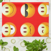 赤絵文字 キッチンタオル (折り畳み)