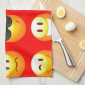 赤絵文字 キッチンタオル (四つ折り)
