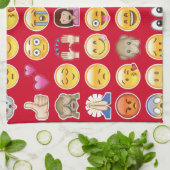 赤絵文字 キッチンタオル (折り畳み)