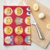 赤絵文字 キッチンタオル (四つ折り)