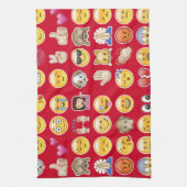 赤絵文字 キッチンタオル (縦)