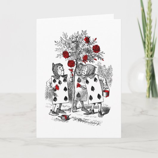 赤絵画バラ カード (正面)