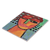 赤絵画抽象芸術のOSBボードの女性 タイル (側面)