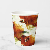 赤絵画牛 紙コップ (正面)