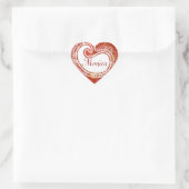 赤緋色ペイズリー ハートシール (バッグ)