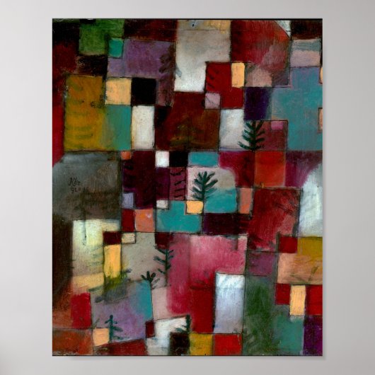 赤緑と紫 – 黄色のリズム: Paul Klee 1920 ポスター (正面)