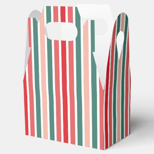 赤緑と赤面 ストライプの フェイバーボックス (オープン)
