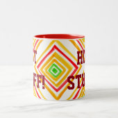 赤緑と黄 ツートーンマグカップ (中央)