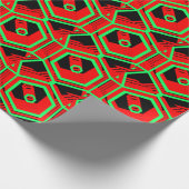 赤緑と黒幾何学模様4ジャスティン ラッピングペーパー (角)