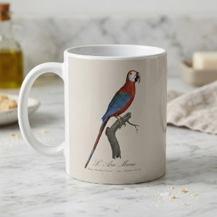 赤緑のコンゴウインコ、Ara chloropterus コーヒーマグカップ