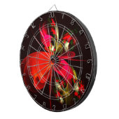 赤緑のフローラモダン抽象芸術アートパターン#02 ダーツボード (正面右)