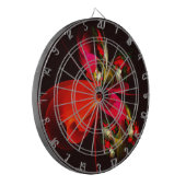 赤緑のフローラモダン抽象芸術アートパターン#02 ダーツボード (正面左)