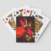 赤緑のフローラモダン抽象芸術アートパターン#02 トランプ (裏面)
