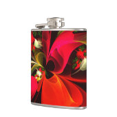 赤緑のフローラモダン抽象芸術アートパターン#02 フラスク (左)