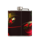 赤緑のフローラモダン抽象芸術アートパターン#02 フラスク (裏面)