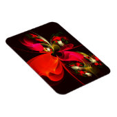 赤緑のフローラモダン抽象芸術アートパターン#02 マグネット (右側)