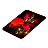 赤緑のフローラモダン抽象芸術アートパターン#02 マグネット (左側)