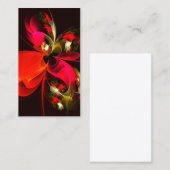 赤緑のフローラモダン抽象芸術アートパターン#02 名刺 (正面/裏面)