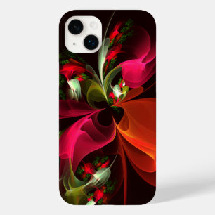 赤緑のフローラモダン抽象芸術アートパターン#02 Case-Mate iPhone 14 PLUSケース