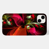 赤緑のフローラモダン抽象芸術アートパターン#02 Case-Mate iPhoneケース (裏面 (横))