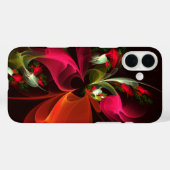 赤緑のフローラモダン抽象芸術アートパターン#02 Case-Mate iPhoneケース (裏面 (横))
