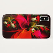 赤緑のフローラモダン抽象芸術アートパターン#02 Case-Mate iPhoneケース (裏面(横))