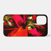 赤緑のフローラモダン抽象芸術アートパターン#02 Case-Mate iPhoneケース (裏面 (横))
