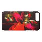 赤緑のフローラモダン抽象芸術アートパターン#02 Case-Mate iPhoneケース (裏面(横))