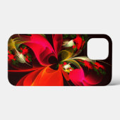赤緑のフローラモダン抽象芸術アートパターン#02 Case-Mate iPhoneケース (裏面 (横))