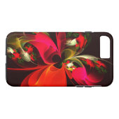 赤緑のフローラモダン抽象芸術アートパターン#02 Case-Mate iPhoneケース (裏面(横))
