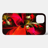 赤緑のフローラモダン抽象芸術アートパターン#02 Case-Mate iPhoneケース (裏面 (横))