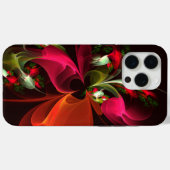 赤緑のフローラモダン抽象芸術アートパターン#02 Case-Mate iPhoneケース (裏面 (横))