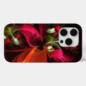 赤緑のフローラモダン抽象芸術アートパターン#02 Case-Mate iPhoneケース (裏面 (横))