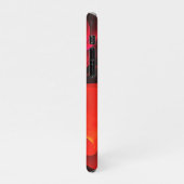 赤緑のフローラモダン抽象芸術アートパターン#02 iPhoneケース (左側)