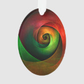 赤緑のフローラモダン抽象芸術アートパターン#21 オーナメント (裏面)