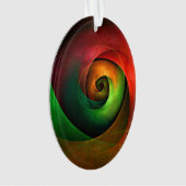 赤緑のフローラモダン抽象芸術アートパターン#21 オーナメント (正面)