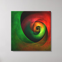 赤緑のフローラモダン抽象芸術アートパターン#21