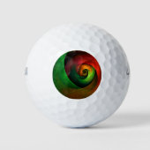 赤緑のフローラモダン抽象芸術アートパターン#21 ゴルフボール (正面)