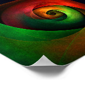 赤緑のフローラモダン抽象芸術アートパターン#21 ポスター (角)