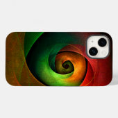 赤緑のフローラモダン抽象芸術アートパターン#21 Case-Mate iPhoneケース (裏面 (横))