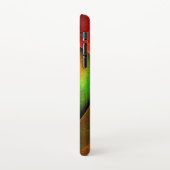 赤緑のフローラモダン抽象芸術アートパターン#21 iPhoneケース (左側)