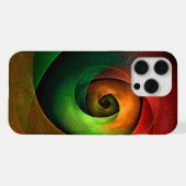 赤緑のフローラモダン抽象芸術アートパターン#21 iPhoneケース (裏面横)