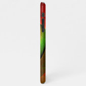 赤緑のフローラモダン抽象芸術アートパターン#21 iPhoneケース (左側)