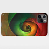 赤緑のフローラモダン抽象芸術アートパターン#21 iPhoneケース (裏面横)