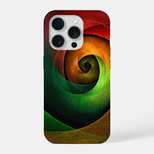 赤緑のフローラモダン抽象芸術アートパターン#21 iPhoneケース (裏面)