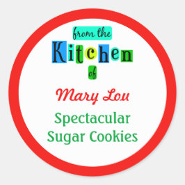 赤緑のベーキングシールのキッチンから ラウンドシール