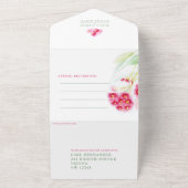 赤緑のユーカリの実の水彩画 ウェディング オールインワン招待状 (外側)