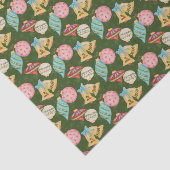 赤緑の伝統的クリスマスオーナメント鐘 薄葉紙 (詳細)