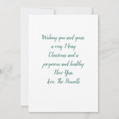 赤緑の小人 クリスマスの葉っぱ ホリーポインセチア 水彩画 招待状 (裏面)