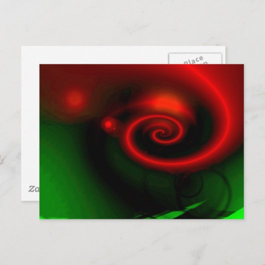 赤緑の抽象芸術絵画ズ ポストカード (正面/裏面)